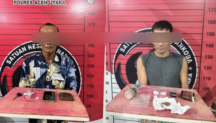Dua Pelaku Narkotika di Tangkap Satres Narkoba Polres Aceh Utara diLokasi Berbeda