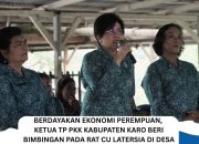 Ketua TP PKK Kabupaten Karo Beri Bimbingan pada RAT CU Latersia di Desa Dokan