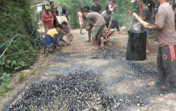 Warga Dusun Pager Desa Wonodadi Kulon Ngadirojo Pacitan Inisiasi Perbaiki Jalan Rusak, Bentuk Aksi Protes Terhadap Lambannya Peran Pemerintah