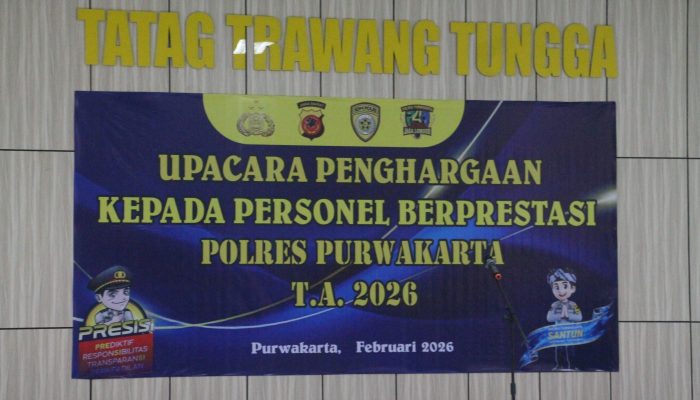 Apresiasi Pengabdian Tanpa Batas, 12 Personel Berprestasi Terima Penghargaan Dari Polres Purwakarta
