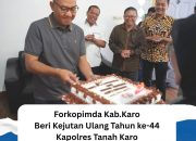 Forkopimda Kab.Karo Beri Kejutan Ulang Tahun ke-44 Kapolres Tanah Karo