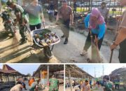 Polsek Kandis Gelar Karya Bakti Kebersihan Lingkungan di Pasar Pemda Telaga Sam-Sam, Dukung Program Green Policing