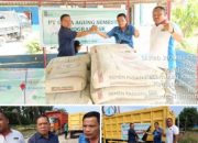 PT. Guna Agung Semesta Berikan Bantuan Material Semen, Pasir dan Kerikil, Untuk Perbaikan Jalan Simpang Libo Baru