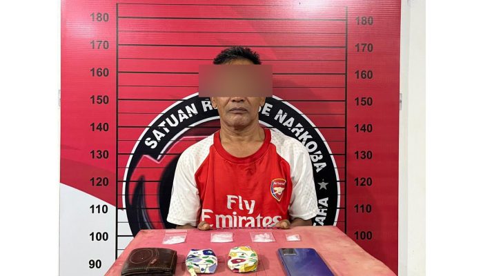 Satres Narkoba Polres Aceh Utara Tangkap Pria Paruh Baya, 4 Paket Sabu Diamankan