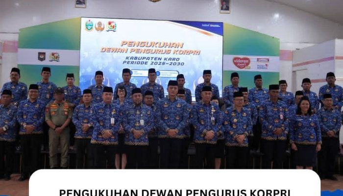 Pengukuhan Dewan Pengurus KORPRI Kabupaten Karo 2025–2030, Bupati Harapkan ASN Semakin Profesional