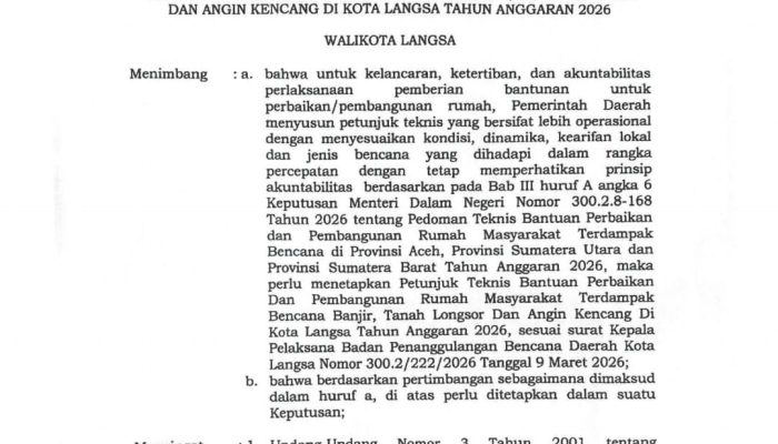 Pemko Langsa Akan Segera Lakukan Pembayaran Perbaikan Rumah Korban Bencana