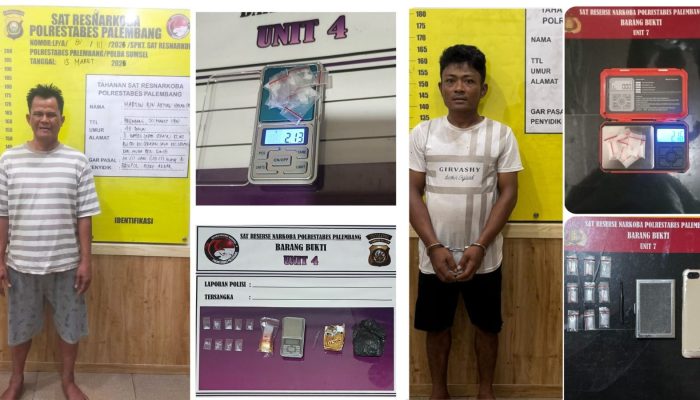 Satresnarkoba Polrestabes Palembang Ungkap Dua Kasus Sabu Saat Ops Ketupat Musi 2026