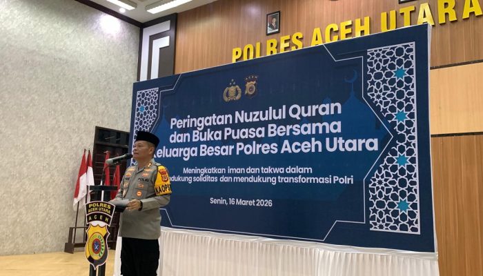 Polres Aceh Utara Peringati Nuzulul Quran dengan Santunan Anak Yatim dan Buka Puasa Bersama