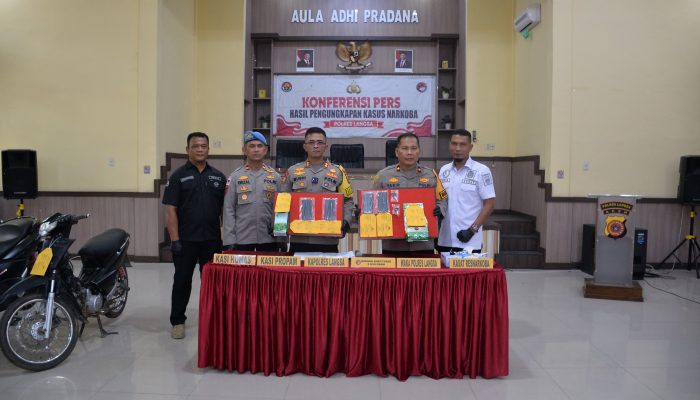 Polres Langsa Berhasil Ungkapkan Peredaran Narkotika Jenis Sabu Dengan Total Barang Bukti Mencapai 2.039 Gram