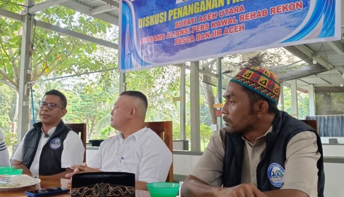 Aliansi Pers Kawal Rehab Rekon Diskusi Bersama Bupati Aceh Utara Terkait Pencapaian Pemulihan Paska Banjir