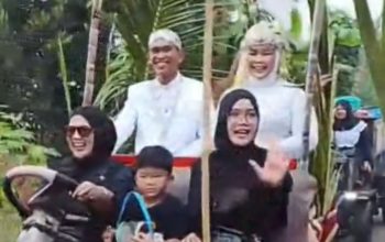 Grandong Mengantar Bahagia: Kisah Pernikahan Unik yang Viral di Desa