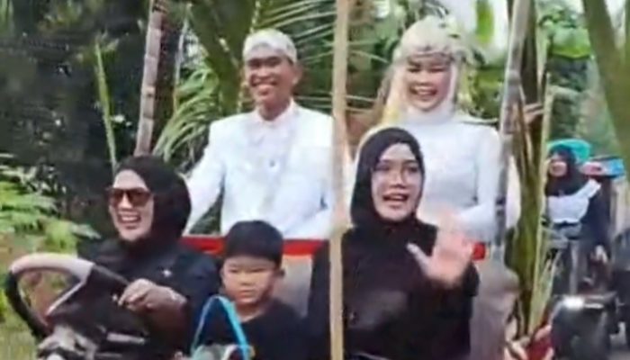 Grandong Mengantar Bahagia: Kisah Pernikahan Unik yang Viral di Desa