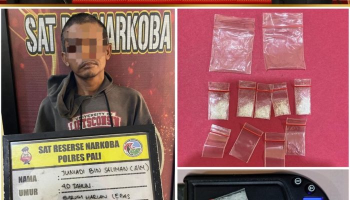 Dua Pelaku Terlibat Transaksi Sabu di PALI, Satu Tertangkap Bawa Lima Paket, Satu Kabur