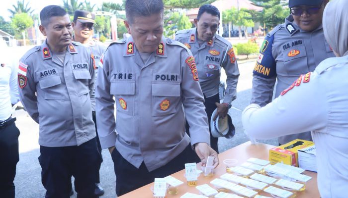 Komitmen Polres Aceh Utara Berantas Narkoba, Personil di Tes Urine Secara Acak