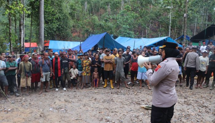Amankan Proyek Strategis Nasional, Polres Buru Laksanakan Penertiban Dan Pengosongan Areal PETI
