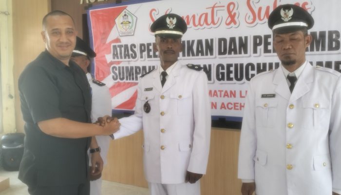 Camat Lhoksukon Lantik Geuchik Baru, serta Imum Mukim