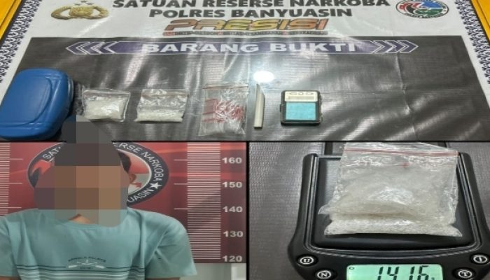 Polres Banyuasin Bekuk Bandar Sabu Kategori Berat di Rimba Asam Betung, Operasi Dini Hari Amankan 14 Gram Narkotika