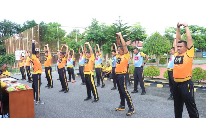 Sebagai Bahan Pertimbangan Karir Personel, Polres Aceh Utara Laksanakan Tes Kesamaptaan Jasmani