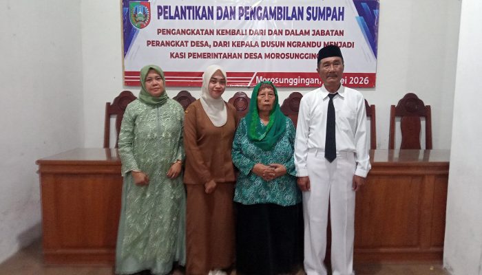 Pelantikan Dan Pengambilan Sumpah mutasi Jabatan Kasun ngrandu ke kasi pemerintahan,Desa Morosunggingan Peterongan jombang