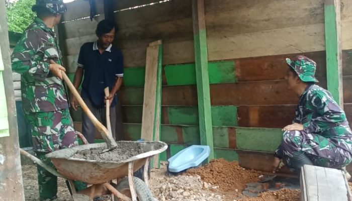 Satgas TMMD ke 128 Kodim 0420/Sarko Buatkan Kamar Mandi Untuk Keluarga Pak Lukman 