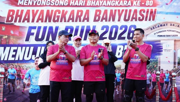 Sukseskan HUT Bhayangkara ke-80, Polres Banyuasin Gelar Fun Run Diikuti 1.000 Peserta