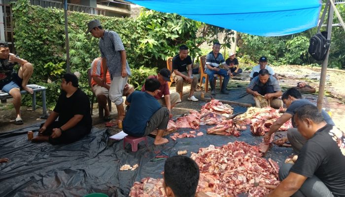 Warga Perum Keyla II Bungo Sukses Gelar Acara Penyembelihan Hewan Qurban