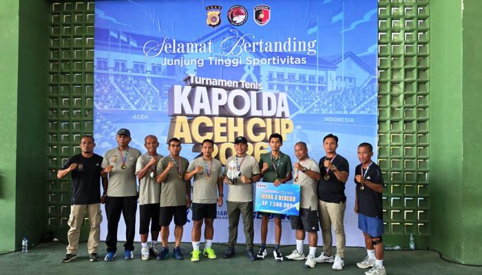Tim Tenis Polres Aceh Timur Raih Juara 3 Kejuaraan Tenis Kapolda Cup dalam Semarak Hari Bhayangkara ke-80*