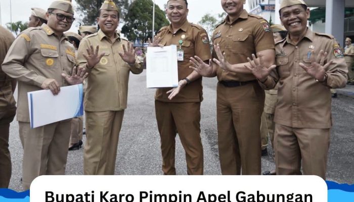 Bupati Karo Pimpin Apel Gabungan ASN, Serahkan SPPT dan DHKP PBB 2026 Kepada Seluruh Camat Se – Kabupaten Karo