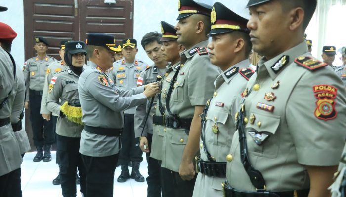 Polres Aceh Utara Gelar Sertijab Sejumlah Pejabat Utama dan Kapolsek Jajaran