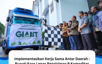 Bupati Karo Lepas Pengiriman 9 Komoditas Unggulan ke Palangkaraya