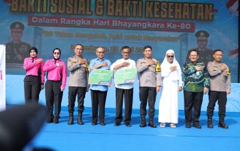 Ketua Bhayangkari Daerah Sumsel Turun Langsung Dampingi Layanan Kesehatan dan Bansos untuk Masyarakat