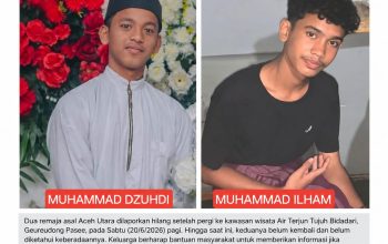 usai pergi ke air terjun tujuh bidadari, dua remaja aceh utara dilaporkan hilang 4 IMG 20260624 WA0002