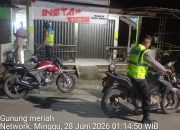Polsek Gunung Meriah Laksanakan Patroli Blue Light di Wilayah Hukumnya