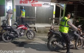 Polsek Gunung Meriah Laksanakan Patroli Blue Light di Wilayah Hukumnya