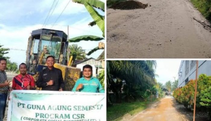 PT. Guna Agung Semesta Melaksanakan Giat Pemeliharaan dan Perawatan di Sepanjang Jalan Datuk Lima Puluh Desa Kandis 