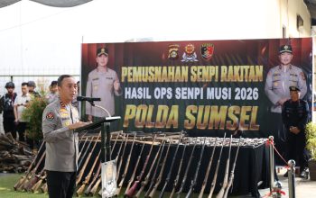 Polda Sumsel Musnahkan Ratusan Senpi Ilegal, Kapolda: Negara Hadir Menjamin Rasa Aman Masyarakat