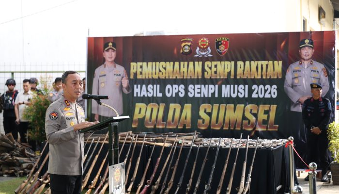 Polda Sumsel Musnahkan Ratusan Senpi Ilegal, Kapolda: Negara Hadir Menjamin Rasa Aman Masyarakat