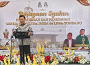 Peresmian Gereja Paroki Santa Rosa de Lima Tondano Berlangsung Khidmat dan Semarak, Kodim 1302/Minahasa Menyalurkan Bantuan Sosial kepada Umat Beriman