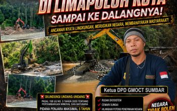 Dapat Laporan Anggota Media, GMOCT Sumbar Desak Usut Tuntas Tambang Emas Ilegal di Limapuluh Kota Sampai ke Dalangnya