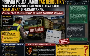 Propam Polda Jambi Tak Berkutik?, Penahanan Angkutan Batu Bara dengan Dalih “Efek Jera” Dipertanyakan, Satlantas Polres Batanghari Diduga Tak Memiliki Dasar Hukum yang Jelas