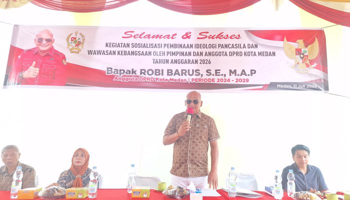 Anggota DPRD Kota Medan Robi Barus S.E M.A.P Kembali Sosialisasikan Ideologi Pancasila dan Wawasan Kebangsaan di Dapilnya