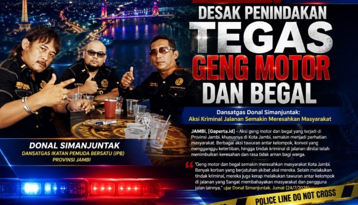Dansatgas IPB Provinsi Jambi Soroti Maraknya Geng Motor dan Begal di Kota Jambi, Minta Penindakan Tegas