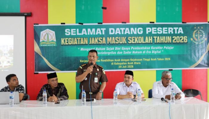 Gelar Program Jaksa Masuk Sekolah, Kacabdin Aceh Utara Gandeng Kejati Aceh Saweu SMAN 1 Syamtalira Bayu