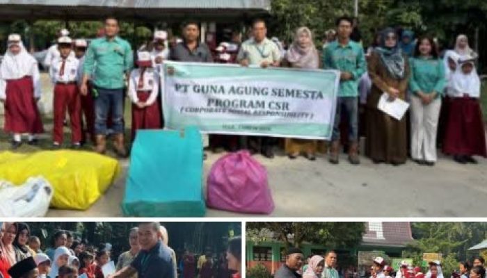 Peduli Pendidikan PT Guna Agung semesta Beri Bantuan Dan Penghargaan untuk siswa-siswi SD Negeri 20 Kampung jawa