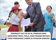 Peringati HUT ke-81 RI, Pemkab Karo Serahkan Trofi, Piala, dan Piagam Kepada Para Pemenang Lomba di Stadion Samura Kabanjahe