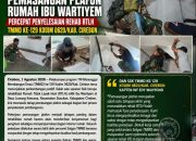 Tahapan Demi Tahapan Diselesaikan, Pemasangan Plafon Rumah Ibu Wartiyem Percepat Penyelesaian Rehab RTLH TMMD ke-129 Kodim 0620/Kab. Cirebon ‎