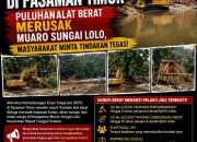 Marak PETI di Pasaman Timur: Puluhan Alat Berat Merusak Muaro Sungai Lolo, Masyarakat Minta Tindakan Tegas