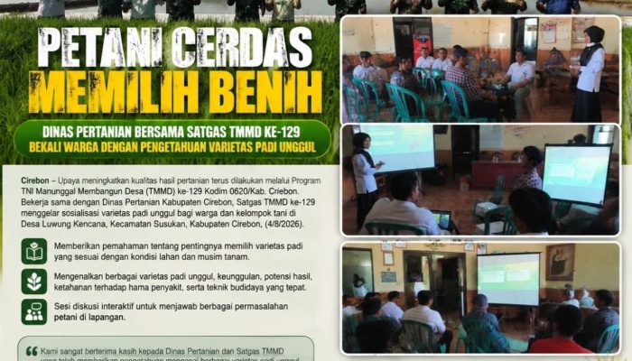 Petani Cerdas Memilih Benih, Dinas Pertanian Bersama Satgas TMMD ke-129 Bekali Warga dengan Pengetahuan Varietas Padi Unggul