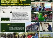 Anggota Satgas TMMD ke-129 Kodim 0620/Kabupaten Cirebon Pererat Kemanunggalan TNI dengan Rakyat di Desa Luwung Kencana