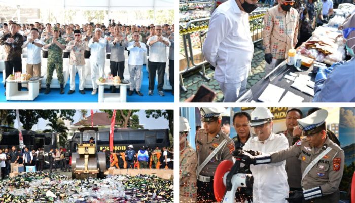 KDM dan Kapolda Jabar Musnahkan Barang Bukti Kejahatan,Termasuk Knalpot Brong,Miras dan Tramadol